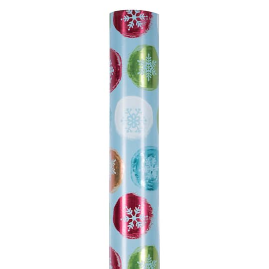 JAM Paper Painted Snowflake Orbs Gift Wrap